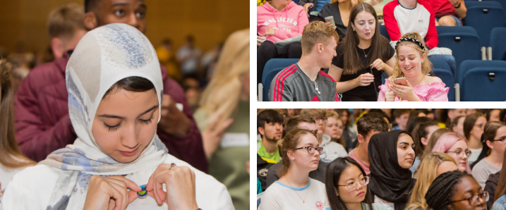 A montage of images showing incoming students at the 2019 ALL Welcome